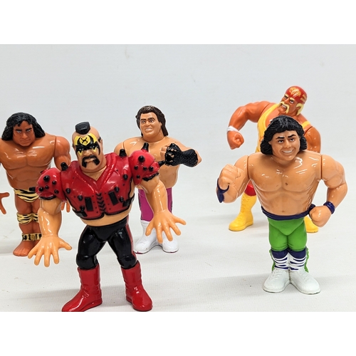 188 - A quantity of vintage 1990 - 1991 WWF WWE Hasbro Titan Sports Wrestling Figures.