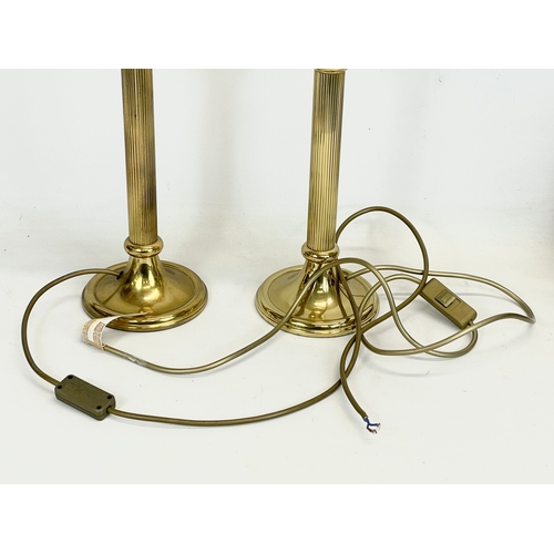 357 - 2 large Victorian style brass electric lamps. 50cm