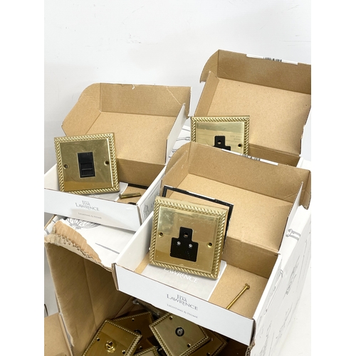 362 - A good collection of Jim Lawrence Hand Finished Switches & Sockets in boxes. 31 2 Gang Plug Sockets ... 