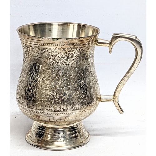 698 - A set of 4 E. P. N. S.  tankards in case