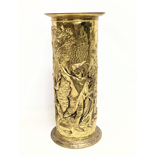 697 - A brass umbrella / stick stand. 47cm