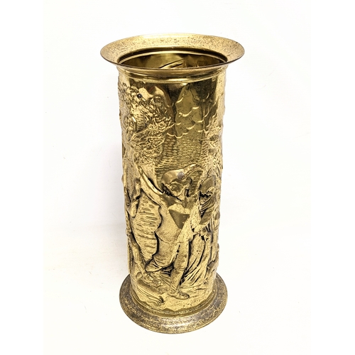 697 - A brass umbrella / stick stand. 47cm