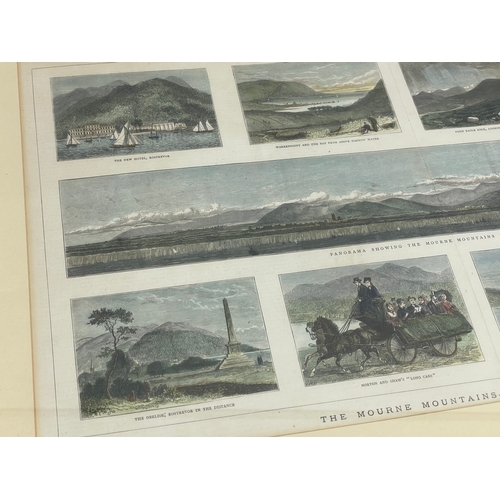 190G - A late 19th/early 20th century print of The Mourne Mountains. A New Field For Tourists. Reframed. 69... 