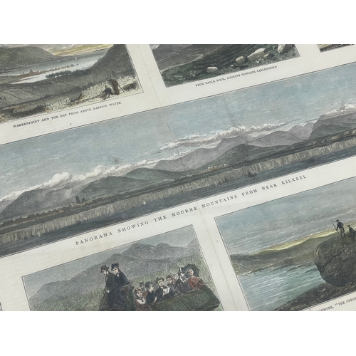 190G - A late 19th/early 20th century print of The Mourne Mountains. A New Field For Tourists. Reframed. 69... 