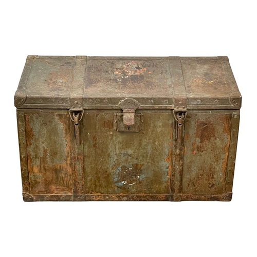 127 - A Military trunk. 76x35x43cm