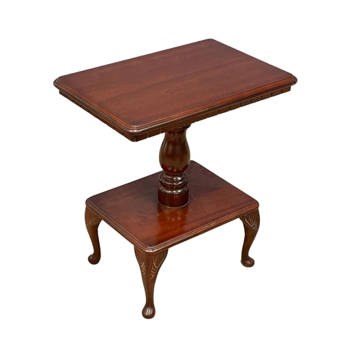 265 - A mahogany coffee table and a mahogany 2 tier side table. Coffee table measures 91x61x51cm