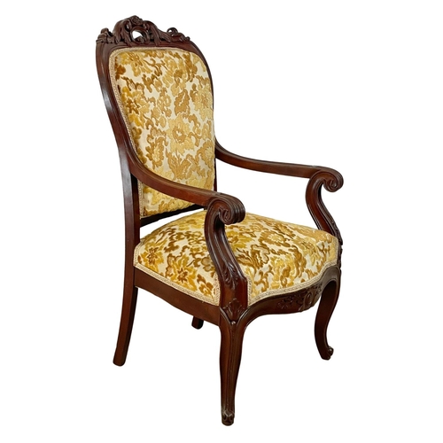 916 - A late Victorian mahogany armchair. 59x50x103cm