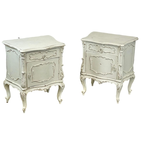 92 - A pair of vintage French painted bedsides. 50x38x66cm