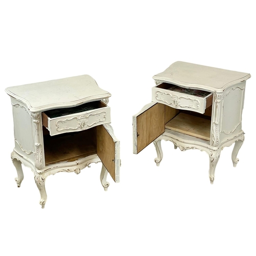 92 - A pair of vintage French painted bedsides. 50x38x66cm