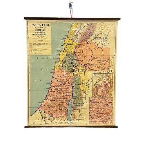 353A - A vintage map of Palestine. Palestine in the Time of Christ. Illustrating the Four Gospels. Copyrigh... 