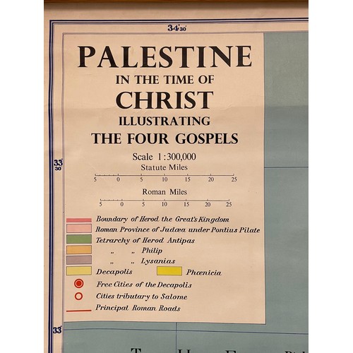 353B - A vintage map of Palestine. Palestine in the Time of Christ. Illustrating the four Gospels. The Lond... 