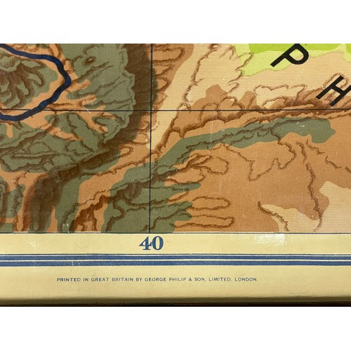 353C - A vintage map. The Distributions of Nations. George Philip & Son LTD. Copyright 1951. The London Geo... 