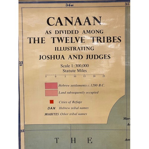 353D - A vintage map. Canaan As Divided Among The Twelve Tribes. Illustrating Joshua and Judges. Copyright ... 