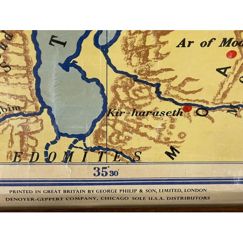 353D - A vintage map. Canaan As Divided Among The Twelve Tribes. Illustrating Joshua and Judges. Copyright ... 