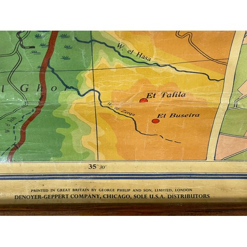 353F - A vintage map. Modern Palestine. George Philip & Son Limited. Copyright 1955. The London Geographica... 