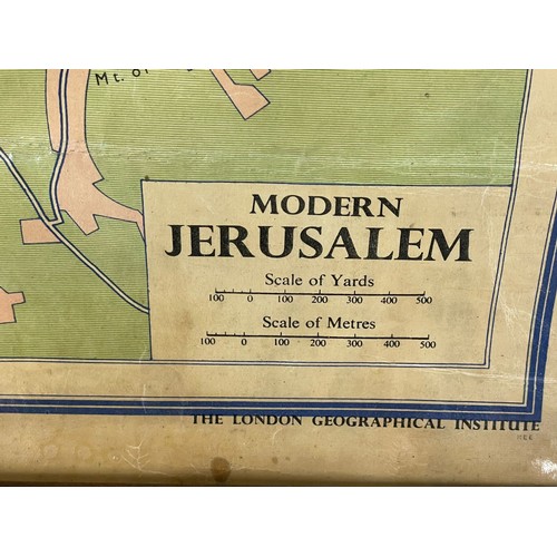 353F - A vintage map. Modern Palestine. George Philip & Son Limited. Copyright 1955. The London Geographica... 