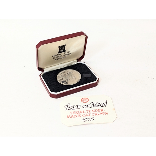 604 - A silver Isle of Man crown 1975