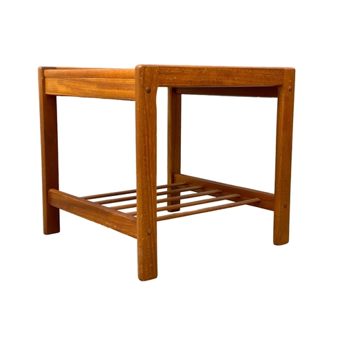 889 - A pair of Danish Mid Century teak end tables by BRDR Furbo. 47x47x45cm