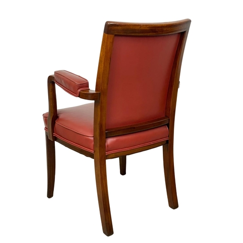 1087 - A pair of good quality mahogany and leather armchairs.