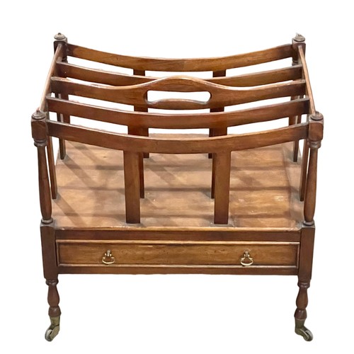 1097 - A vintage Georgian style mahogany Canterbury. 49x36x47.5cm