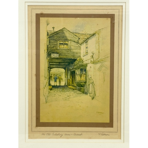 265 - A signed print by Featherstone Robson. Titled ‘The Old Salisbury Arms’ 36.5x45.5cm including frame.