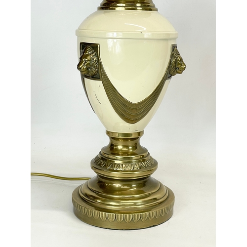 267 - 2 large ornate brass table lamps. 52cm