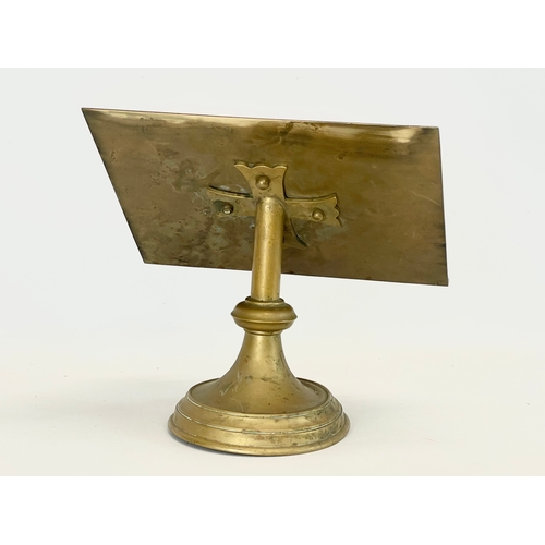 15 - A late 19th century brass church lectern. 30.5x28cm