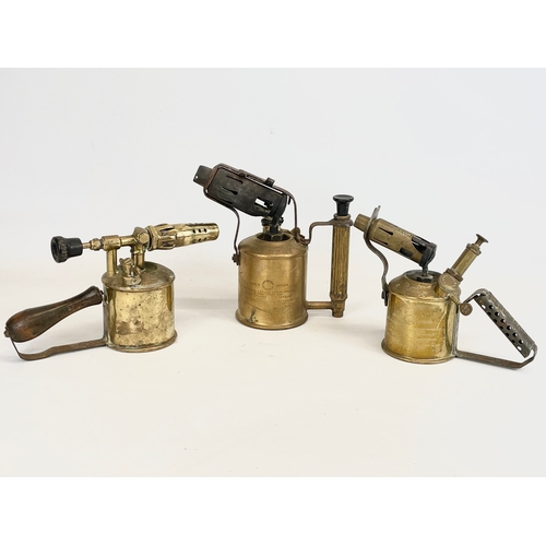 326 - 3 vintage brass burners by Sievert.