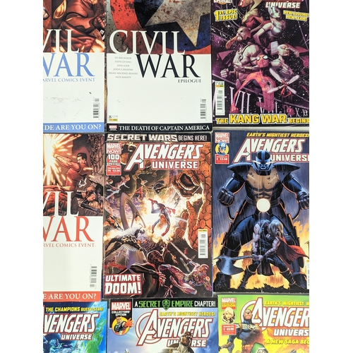 202 - A collection of Marvel Universe comics, includng The Avengers, Civil War, etc.