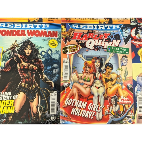 203 - A collection of DC Universe comics including Harley Quinn, Poison Ivy, Wonder Woman.