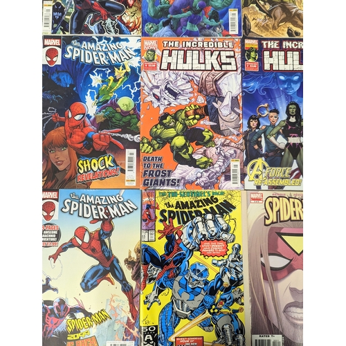 204 - A collection of vintage Marvel Universe comics including Spider Man, The Incredible Hulk, etc.