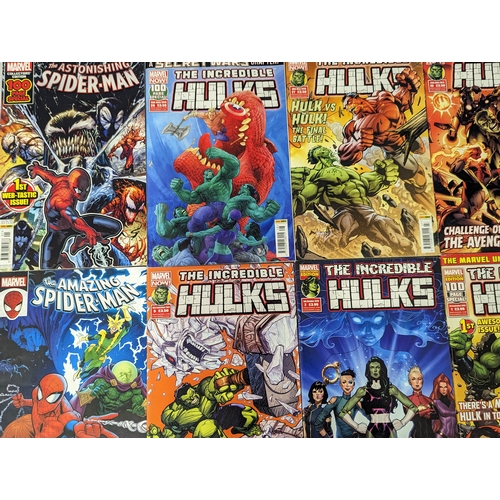 204 - A collection of vintage Marvel Universe comics including Spider Man, The Incredible Hulk, etc.