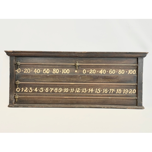 133 - A Victorian pool scoreboard. 88x35cm