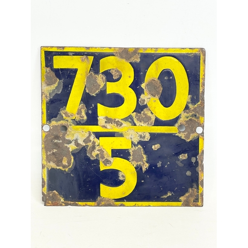 80 - A vintage enamel sign. 26x25cm