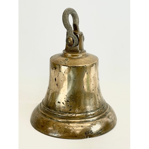 25 - A large bronze navy ships bell, with King George VI crest. 25x32cm