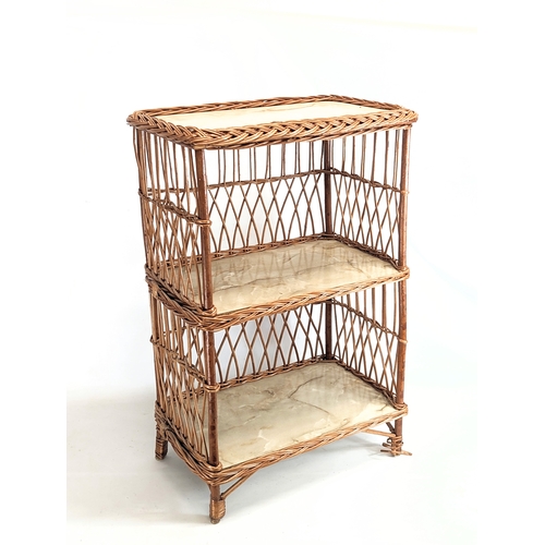 308 - A pair of three tiered wicker units. 55x35x84cm