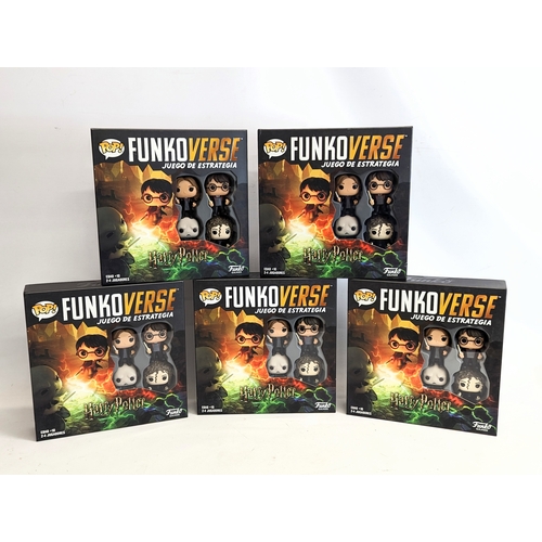 219 - A quantity of 5 Funkoverse Harry Potter strategy games, including exclusive Pop! Figures, Harry, Her... 