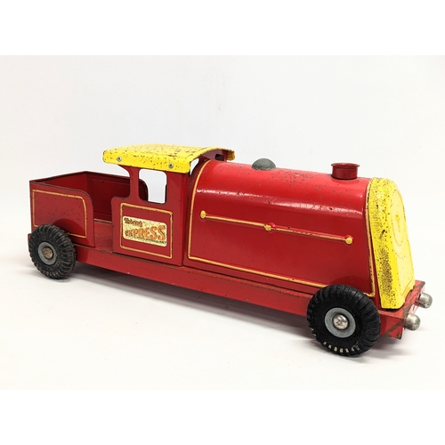 224 - A vintage tin Triang express steam train. 52cm in length