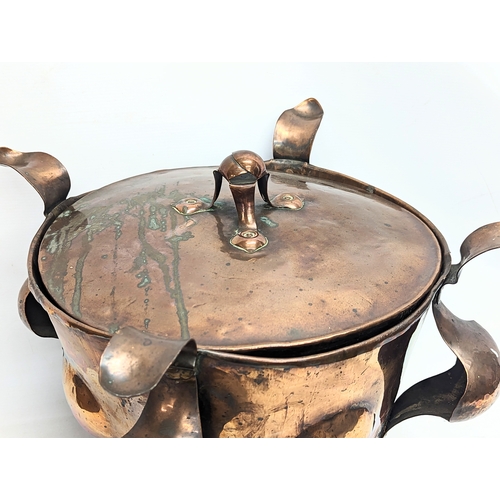 28 - A late 19th century Art Nouveau copper coal bucket. 52x42cm