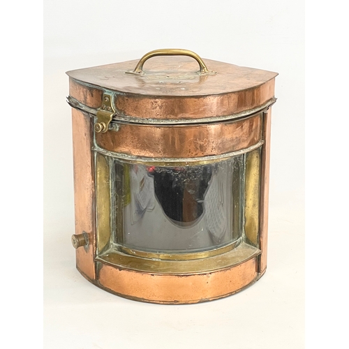 83 - A large late 19th century copper and brass ships lantern. 39x37x42cm