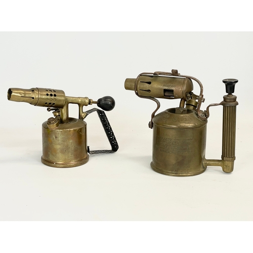 335 - 2 vintage brass paraffin blowers.