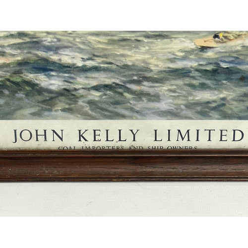 140 - A vintage Frank McKelvey advertising print of John Kelly Limited Coal Importers. S.S Ballymena. 46x3... 