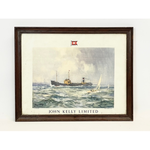 140 - A vintage Frank McKelvey advertising print of John Kelly Limited Coal Importers. S.S Ballymena. 46x3... 