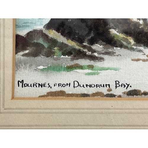 278 - A watercolour painting by George Farrell (1900-1979) Mounres from Dundrum Bay. Painting 29x23cm. Fra... 