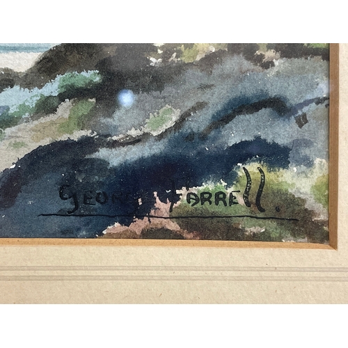 278 - A watercolour painting by George Farrell (1900-1979) Mounres from Dundrum Bay. Painting 29x23cm. Fra... 