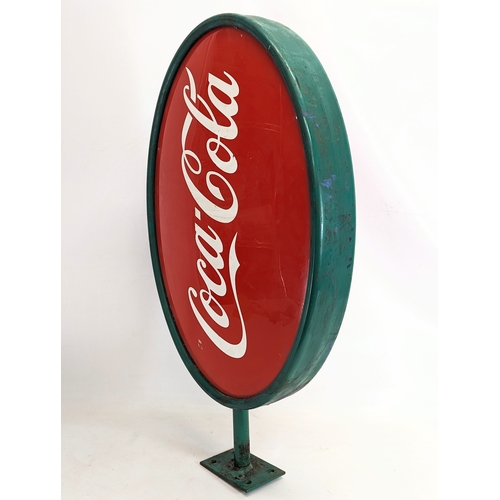 143 - A large vintage Coca Cola double sided advertising sign. 87.5cm