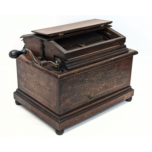 144 - A late Victorian mahogany paper printer. 36x22x23cm