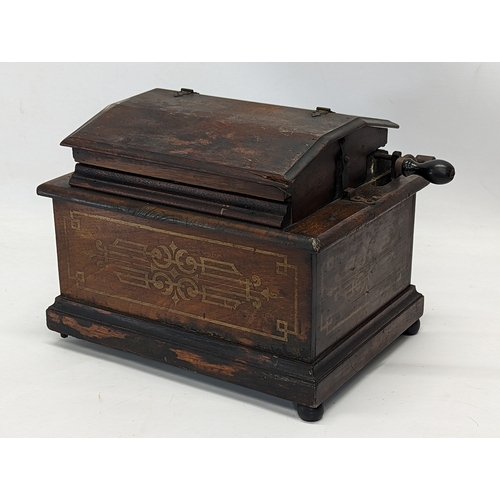 144 - A late Victorian mahogany paper printer. 36x22x23cm