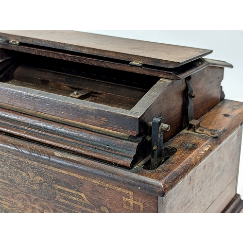 144 - A late Victorian mahogany paper printer. 36x22x23cm