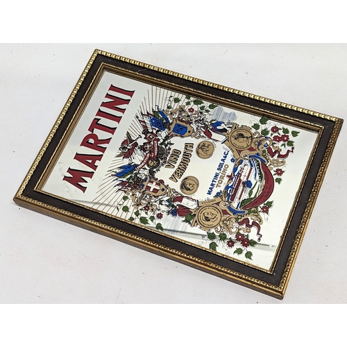 370 - 3 advertising mirrors, Guinness, Martini and Absinthe. Largest measures 60.5x45.5cm